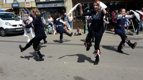 The team mid-dance in Chippenham town centre